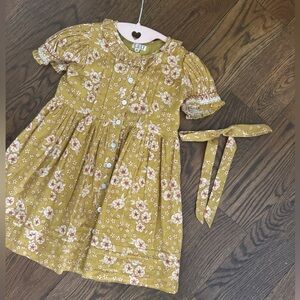 Lali Kids Marigold Floral Dress with bow included!